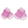 4 Pcs Pink Knitted Dogs Socks Cat Socks Cute Pet Socks Dog Paw Protection for Puppy Indoor Wear