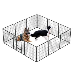 Dog Pens Outdoor 32" Height Foldable 12 Panels Heavy Duty Metal Portable Dog Playpen Indoor Anti-Rust Exercise Dog Fence with Doors for Large/Medium/S