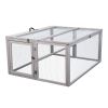 Folding Rabbit Hutch with Roosting Bar, Wood Collapsible Guinea Chick Run, Outdoor Bunny Cage, Portable, Gray