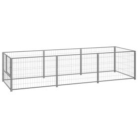 Dog Kennel Silver 32.3 ft¬≤ Steel