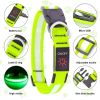 LED Dog Collar, USB Rechargeable Light Up Dog Collar, Adjustable Safety Glowing Collar for Dogs (Green, L Size)