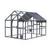 Outdoor Chicken Coop Enclosures 110" Large Kitten Playpen ,Upgrade Waterproof Cover-GREY