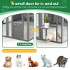 Luxury Cat Cage Outdoor Wooden Catio Enclosure Patio Large Cat Run House for Multiple Pets Walk in Kitten Kennel with Bouncy Bridge, Platforms