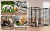 Dog Playpen Indoor Outdoor, 24" Height 8 Panels Fence with Anti-Rust Coating, Metal Heavy Portable Foldable Dog Pen for Large