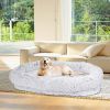 Human Size Dog Bed with Pillow Blanket 72.83x47.24x11.81in Bean Bag Bed Washable Removable Flurry Plush Cover Large Napping Human-Sized Bed For Adults