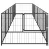 Dog Kennel Black 75.3 ft¬≤ Steel