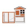 2-Story Wooden Rabbit Hutch Bunny Cage, Chicken Coop, Pet House for Small Animals, Orange + White