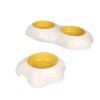 Egg-shaped Pet Bowl Drinking Water Single Bowl Double Bowl Dog Bowls Cute Pet Feeding Bowl Egg Yolk Shaped Food And Water Elevated Bowl Feeder