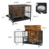 Modern Kennel Dogs room up to 60 LB, Dog crate furniture with Multi-Purpose Rremovable Ttray, Double-Door Dog House, lift Panel