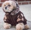 Designer Patterned Suede Argyle Sweater Pet Jacket